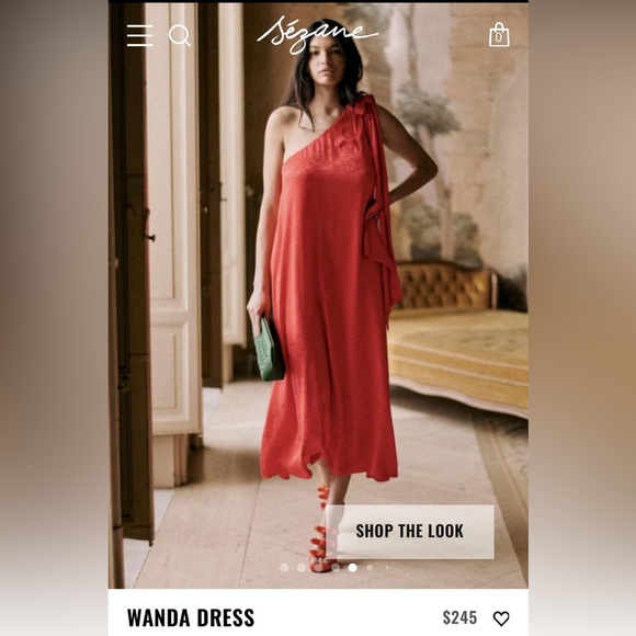 Dresses & Skirts - Sézane One-Shoulder Wanda Dress in Red